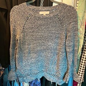 LOFT Lightweight sweater -navy and white stitching